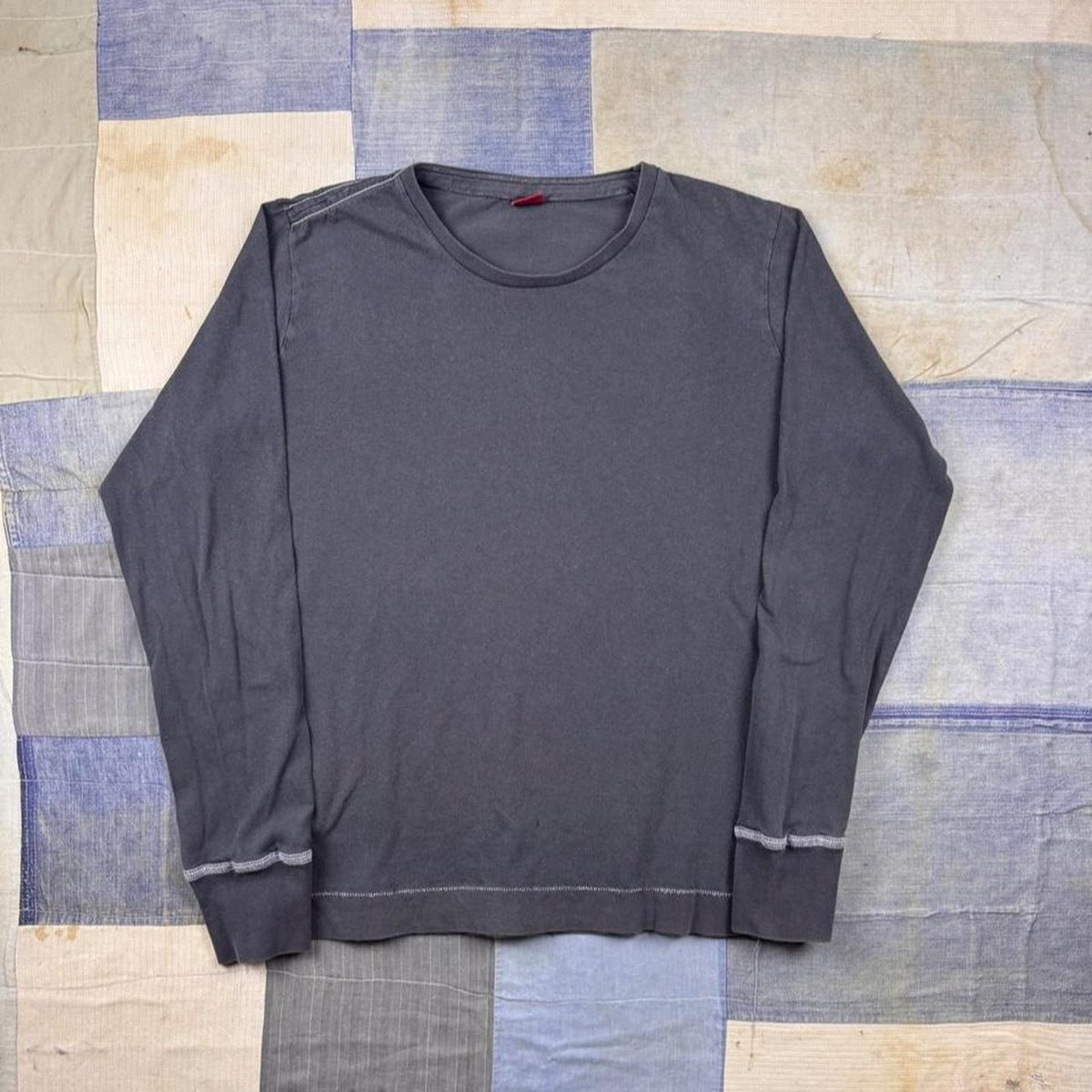 2000s Levi's Type 1 Jeans Two Horse Graphic Long Sleeve Tee Gray | Large