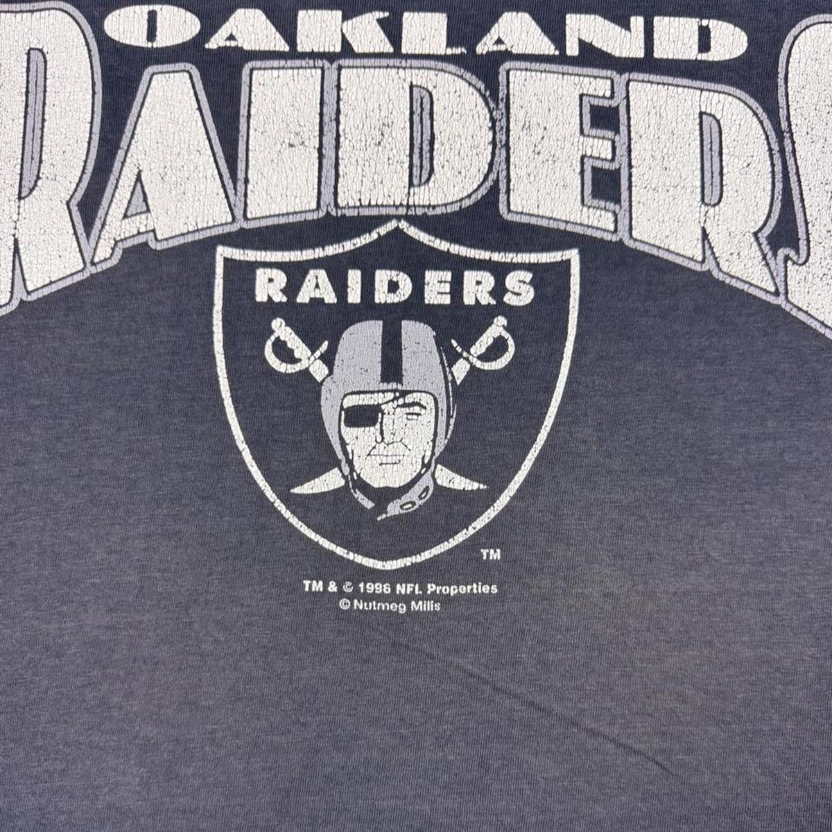 1996 Oakland Raiders Nutmeg Mills Logo Tee | Large