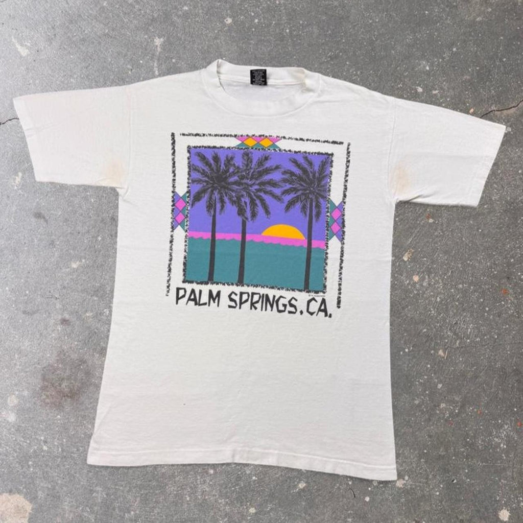 1990s Palm Springs California Sunset Palm Tree Tee | Medium