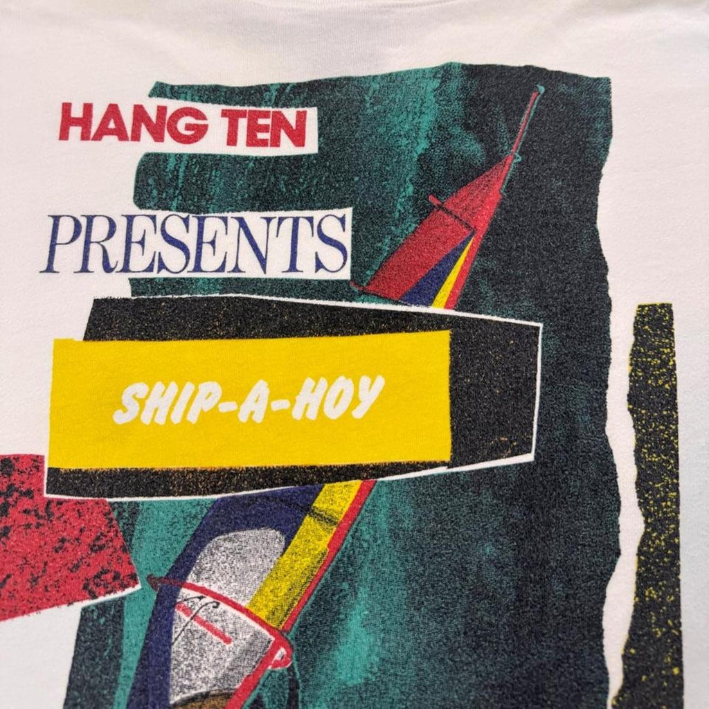 1990s Hang Ten Ship-A-Hoy Windsurf Graphic T Shirt | XL
