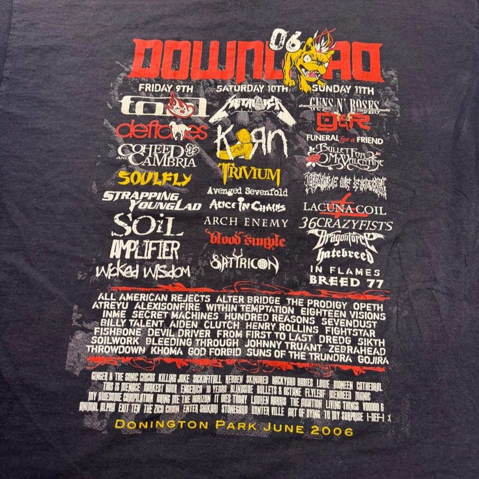 2006 Download Festival Donington Park Lineup Tee | Medium