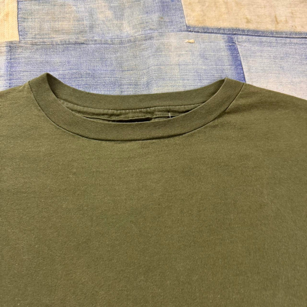 1990s olive green cotton Blank t-shirt | medium