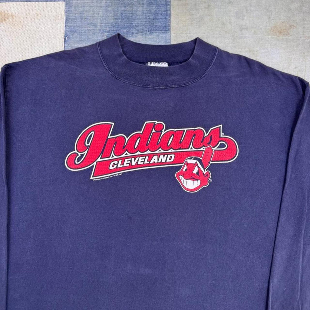 2001 Cleveland Indians Chief Wahoo MLB Long Sleeve Tee | Extra Large
