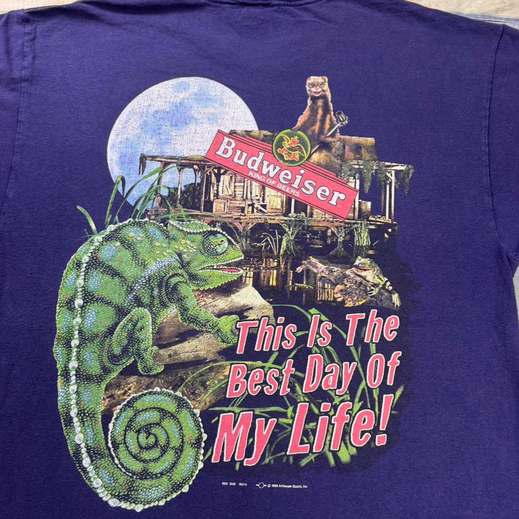 1990s Budweiser King of Beers Chameleon Tee | XL