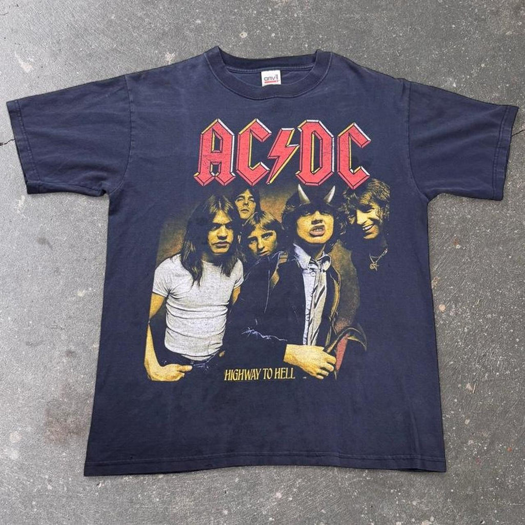 2000s AC/DC Highway to Hell Band Portrait Tee | Large