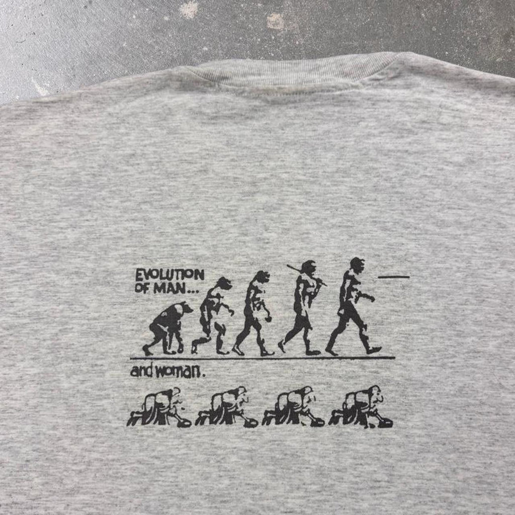 1990s Evolution of Man and Woman Funny Graphic Tee | XL