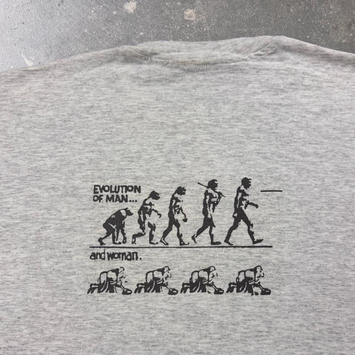 1990s Evolution of Man and Woman Funny Graphic Tee | XL
