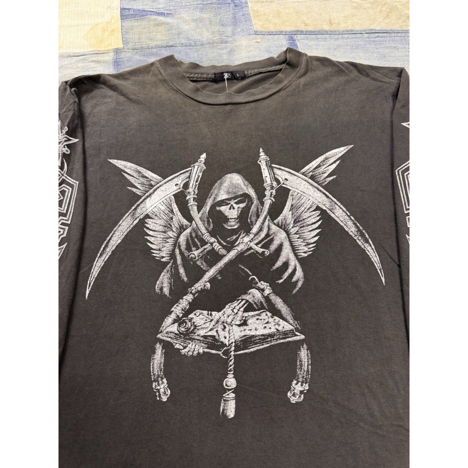 Vintage Sepultura Long Sleeve Band T Shirt Black Skull Graphic Metal Size XL