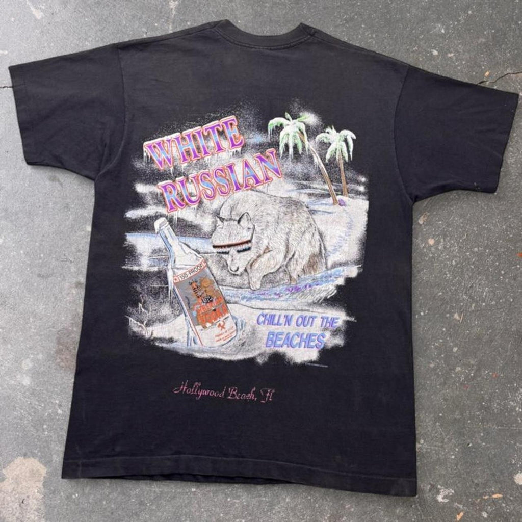 1992 White Russian Vodka Polar Bear Beach Tee | XL