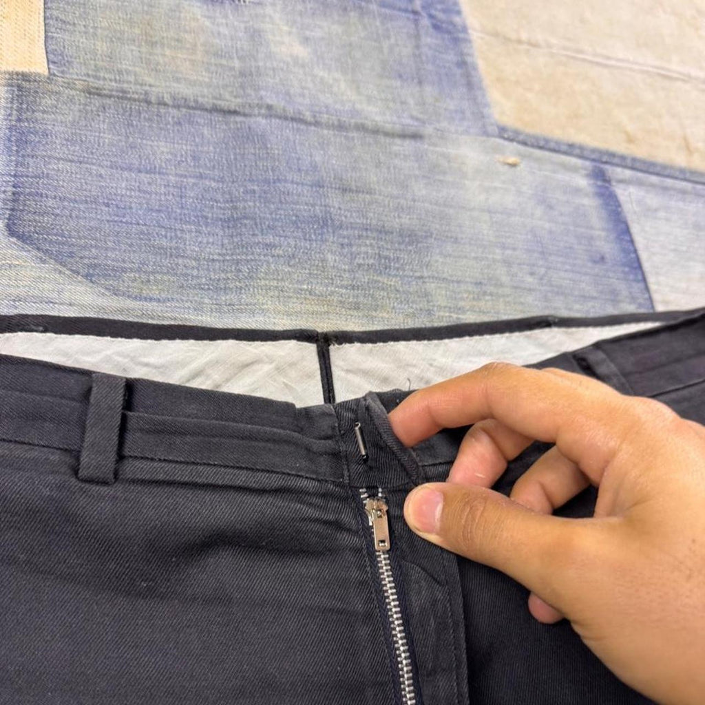 1940s Black Lightweight Cotton Trousers | 35x28