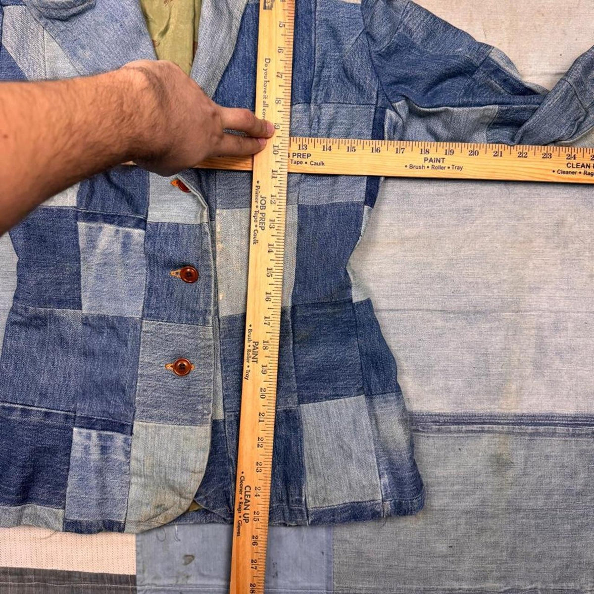 1970s Patchwork Denim Blazer | S