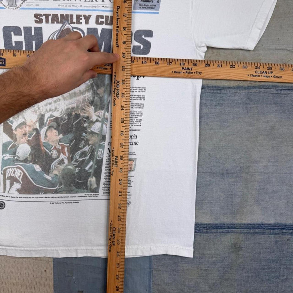 1996 Colorado Avalanche Stanley Cup Champs Denver Post Tee | M