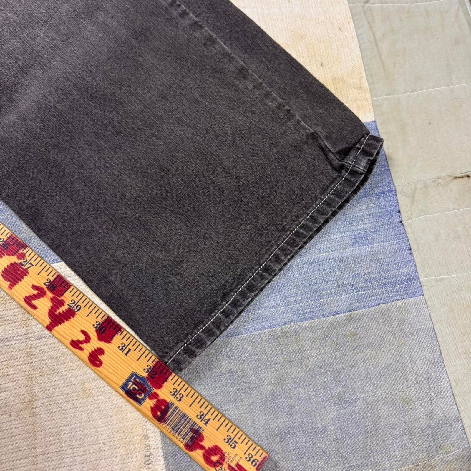 2000s Indigo Red faded black baggy jeans | 36x32