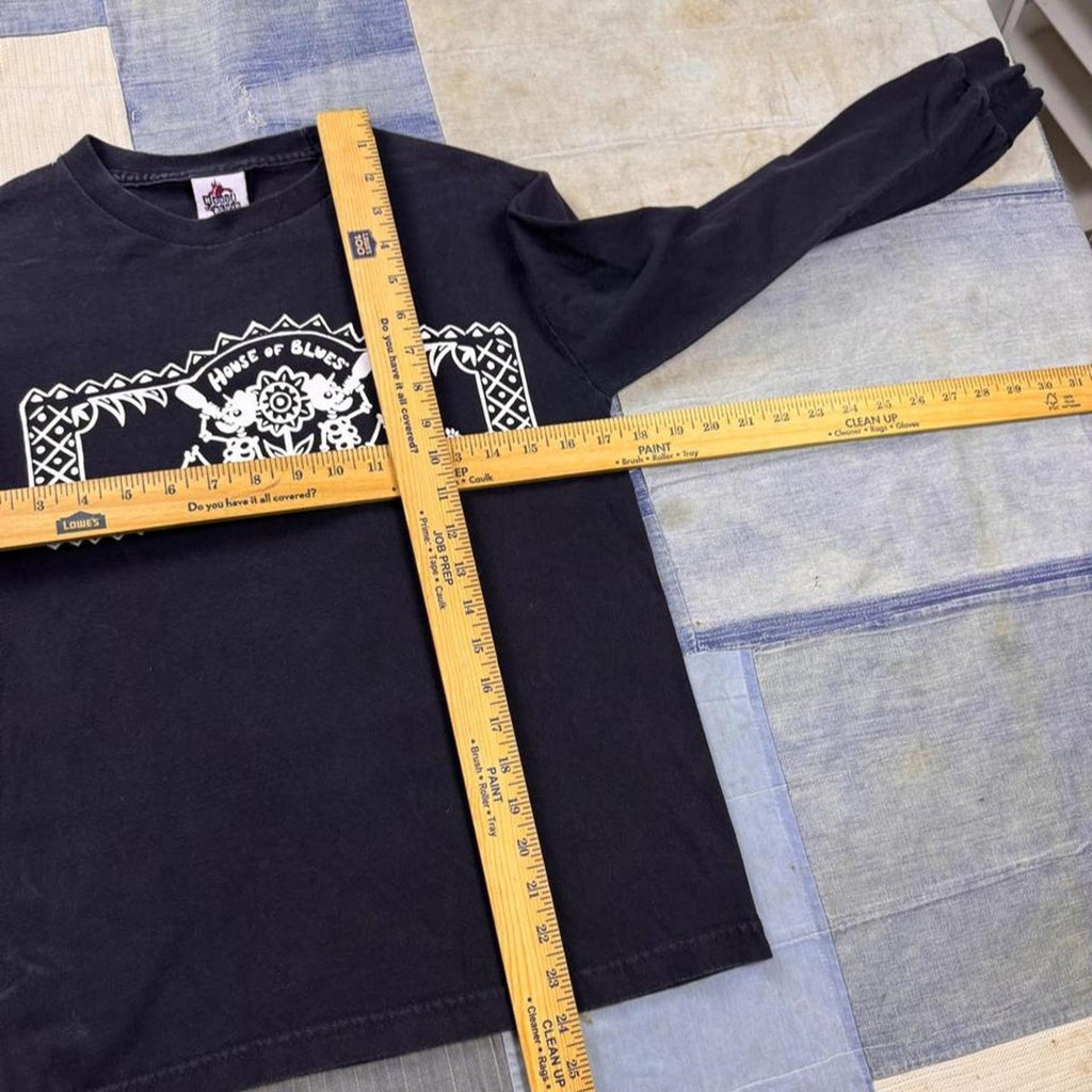 2000s House of Blues Skeleton Folk Art Long Sleeve Tee | Small