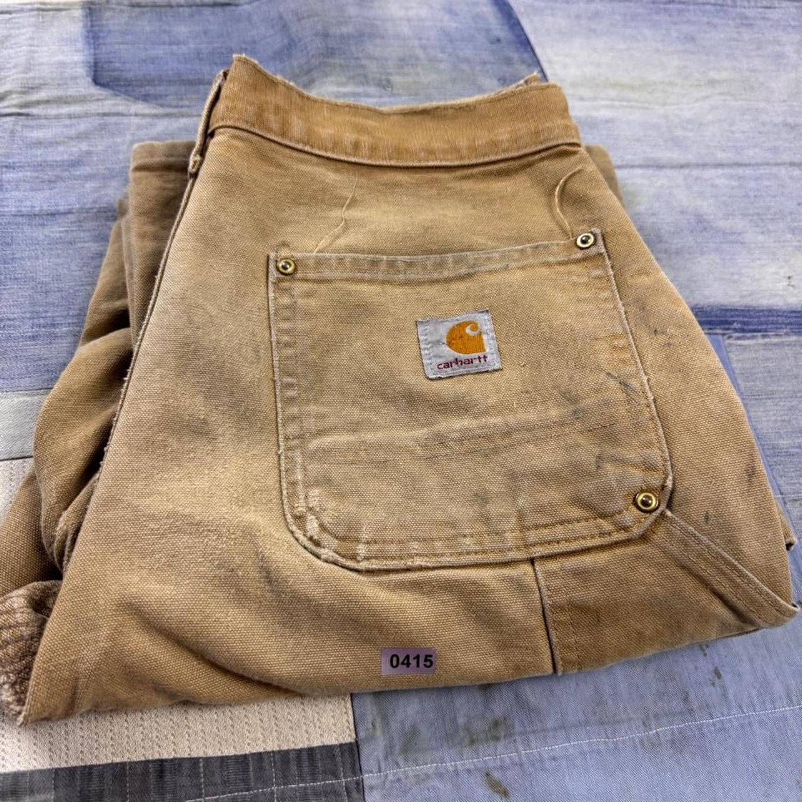 1990s Carhartt USA Brown Duck Double Knee Carpenter Pants Distressed | 29x31