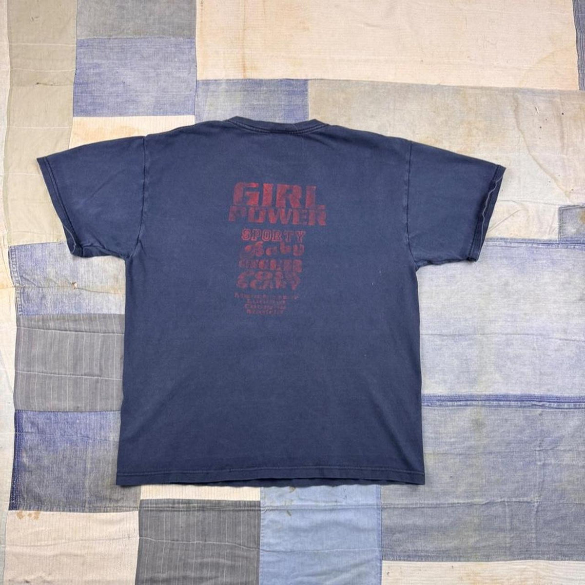 1990s Spice Girls Girl Power Group Photo Graphic Tee Faded Navy | Large