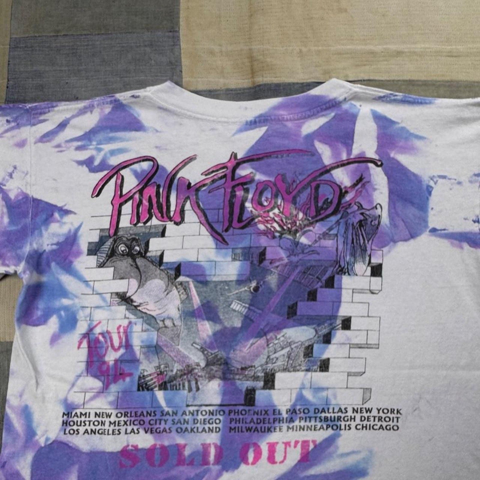 1994 Pink Floyd The Division Bell Tie-Dye Tour Tee | Large