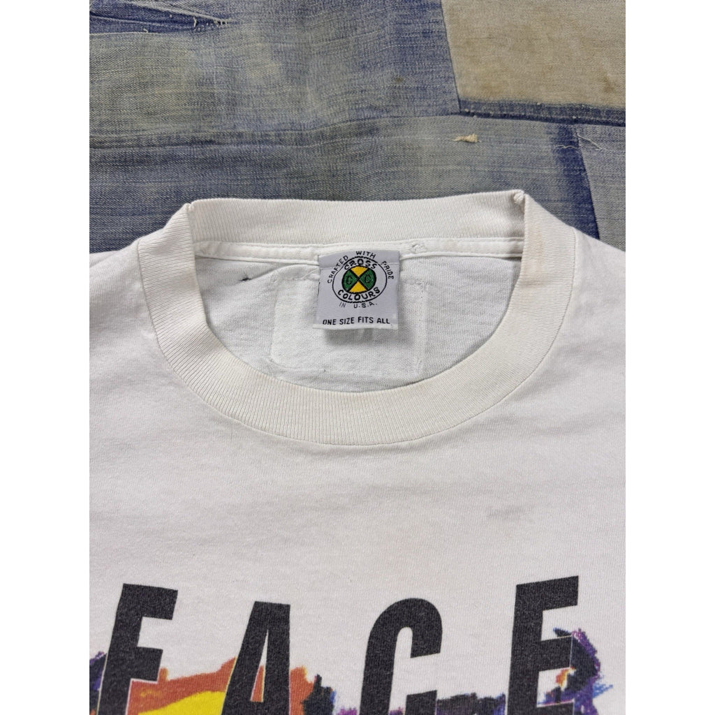 Vintage Face Race Don't Discriminate T Shirt Cross Colours 90s USA Single Stitch