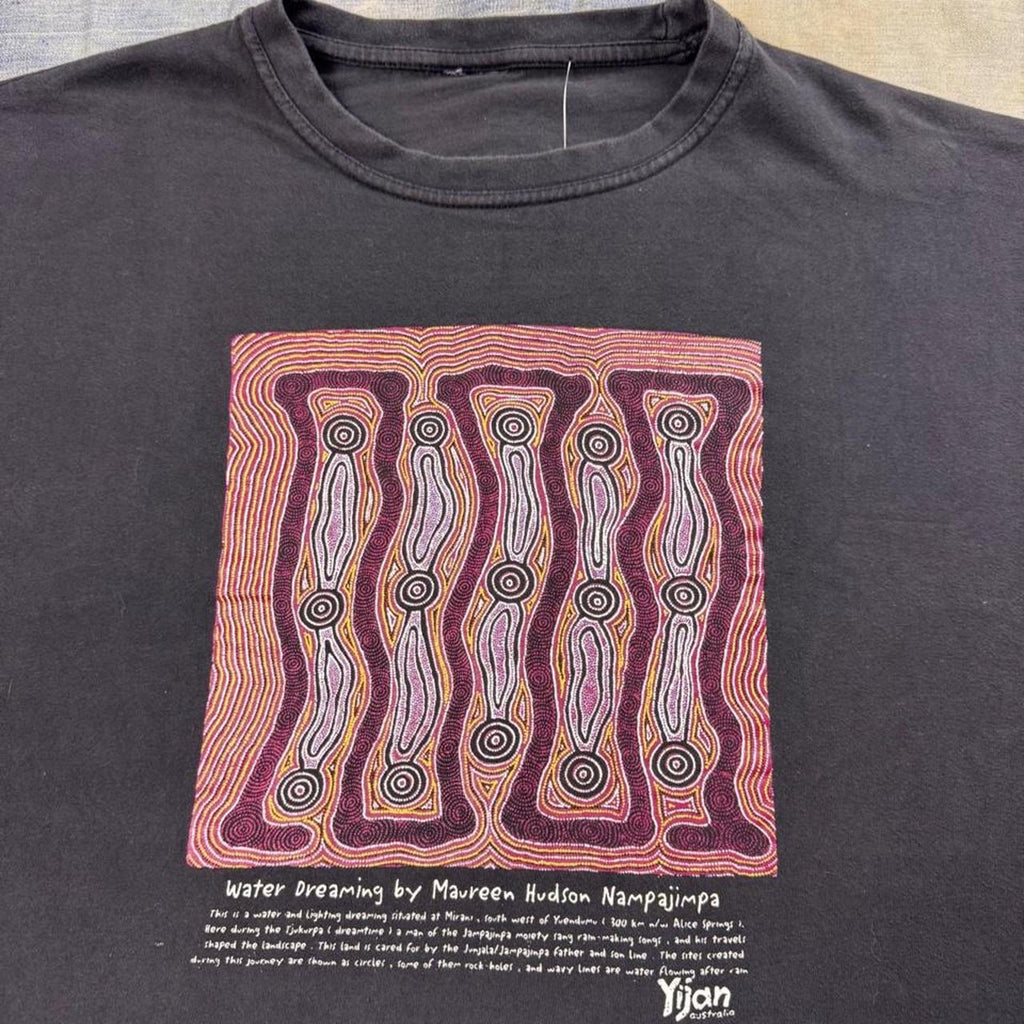 1990s Yijan Australia Water Dreaming Aboriginal Art Tee | Medium