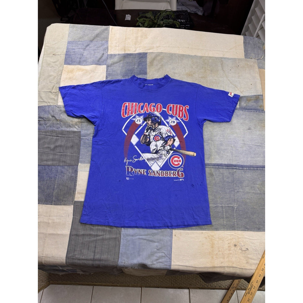 Vintage Nutmeg Mills Chicago Cubs Ryne Sandberg MLB T Shirt XL Made USA 90s