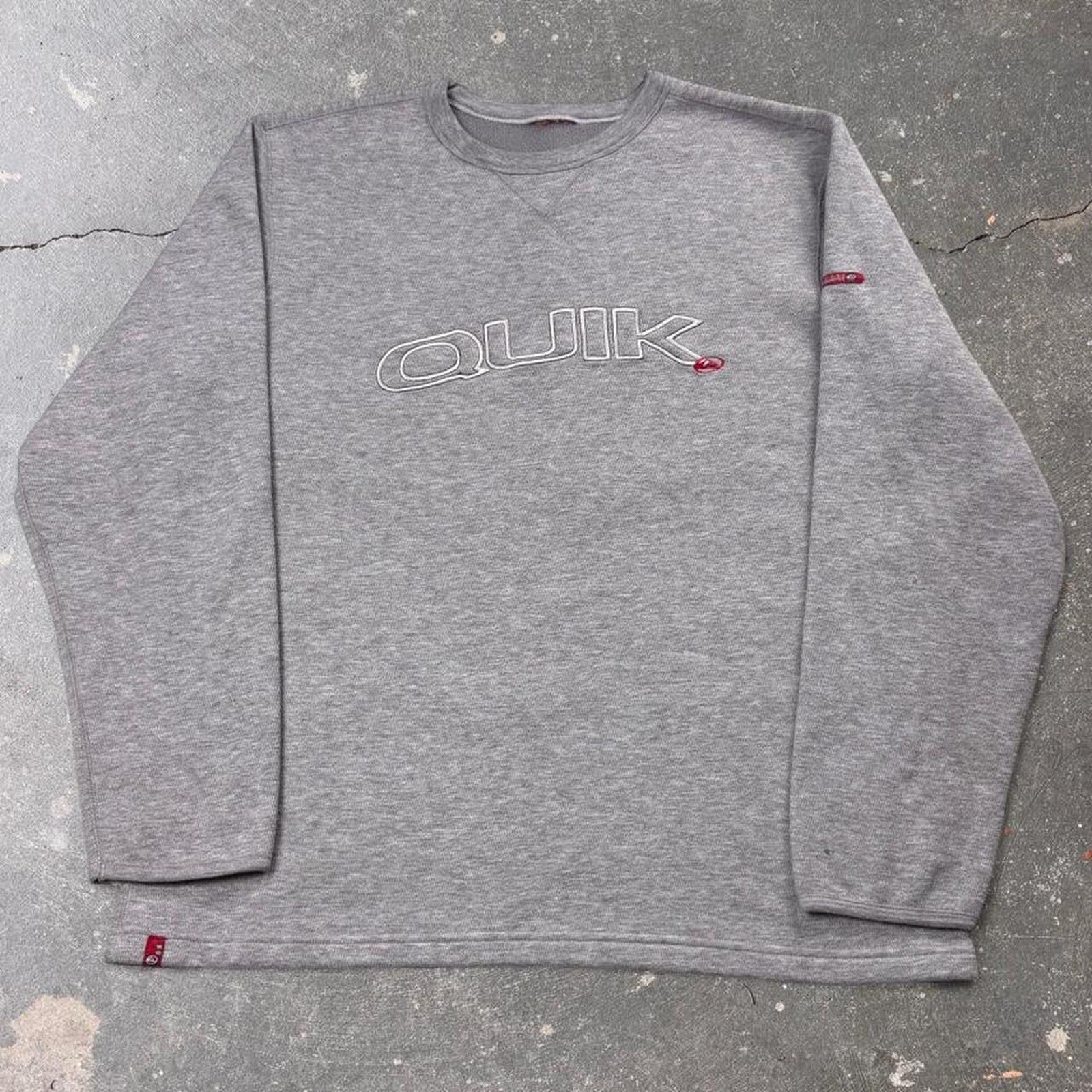 2000s Quiksilver Quik Embroidered Gray Crewneck Sweatshirt | XL