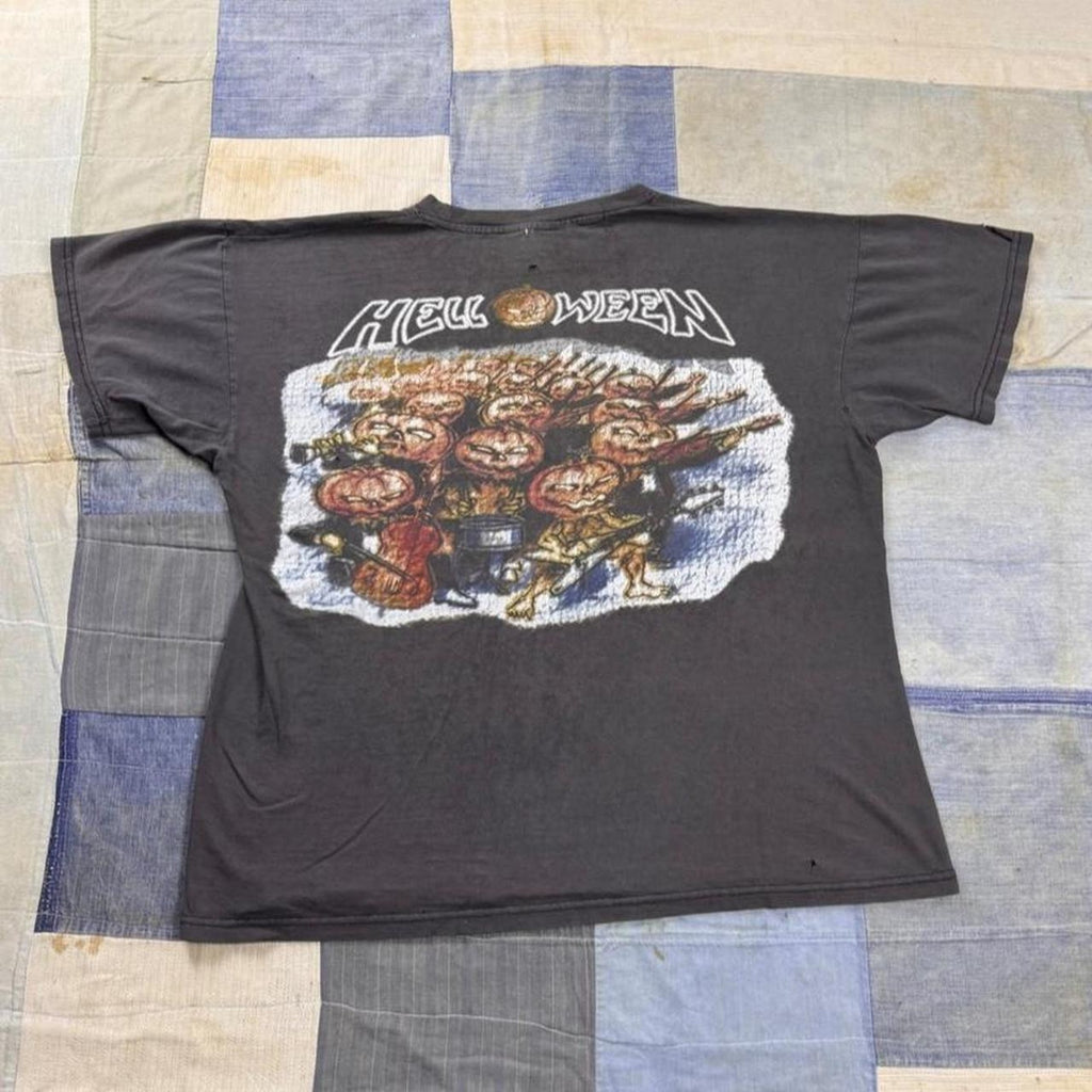 1990s Helloween Pumpkin Witch Double Sided Band Tee | XL