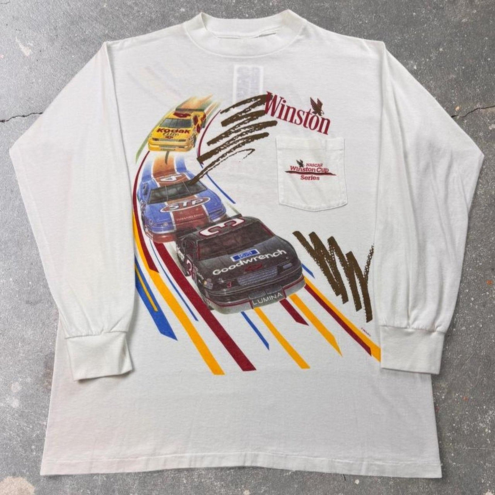 1992 NASCAR Winston Cup Series Pocket Long Sleeve Tee | Large