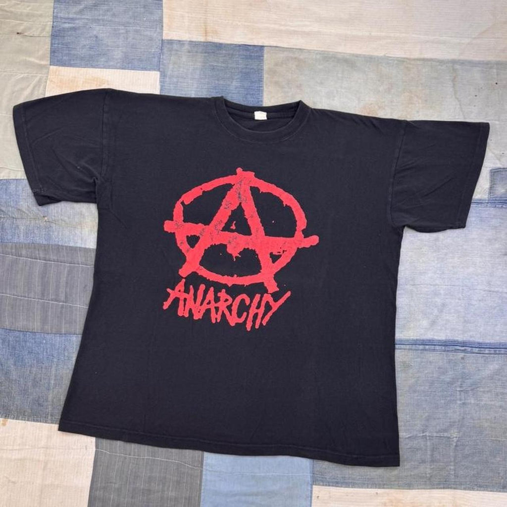 1990s Anarchy Symbol Punk Graphic Tee | XL