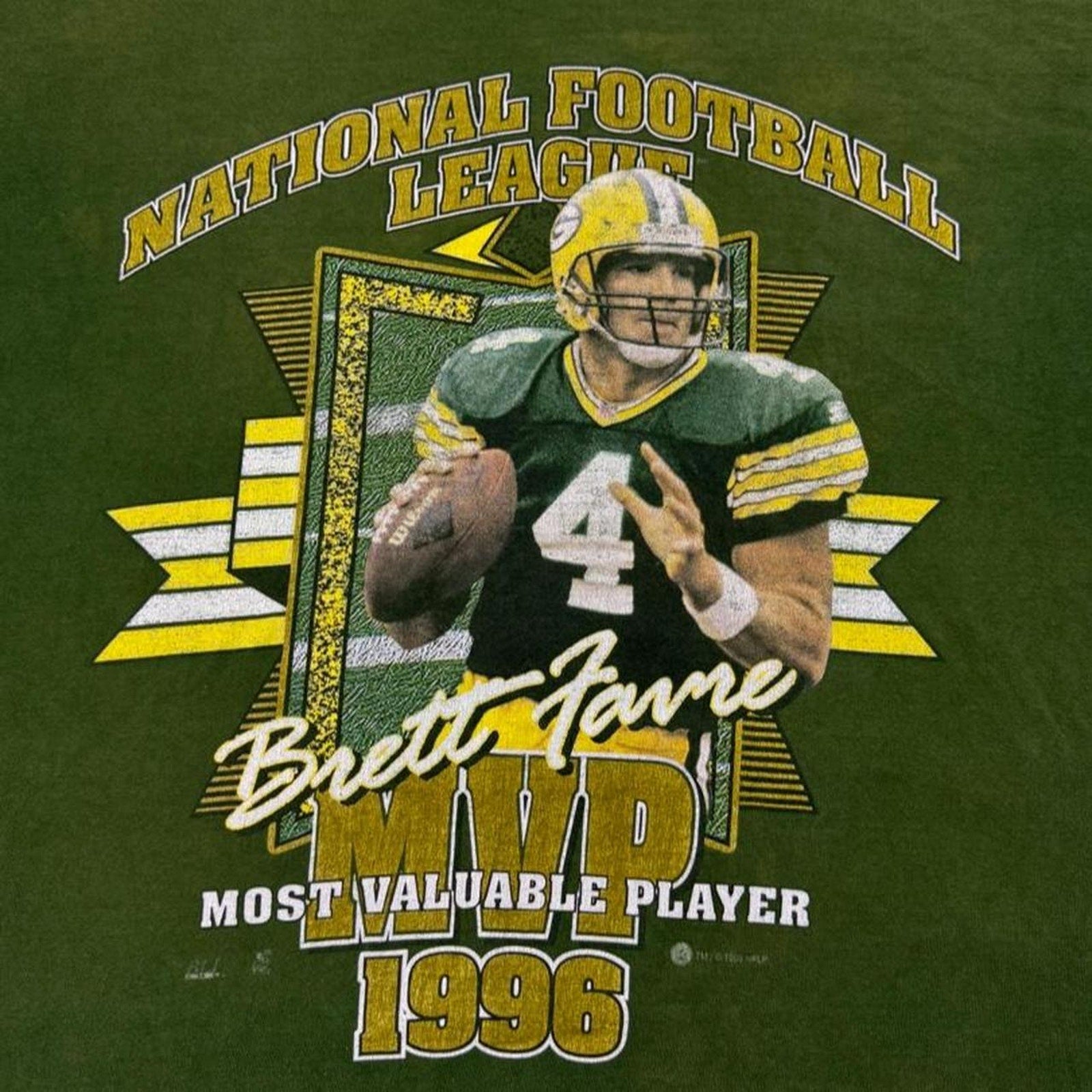 1996 Brett Favre NFL MVP Green Bay Packers Tee | Large
