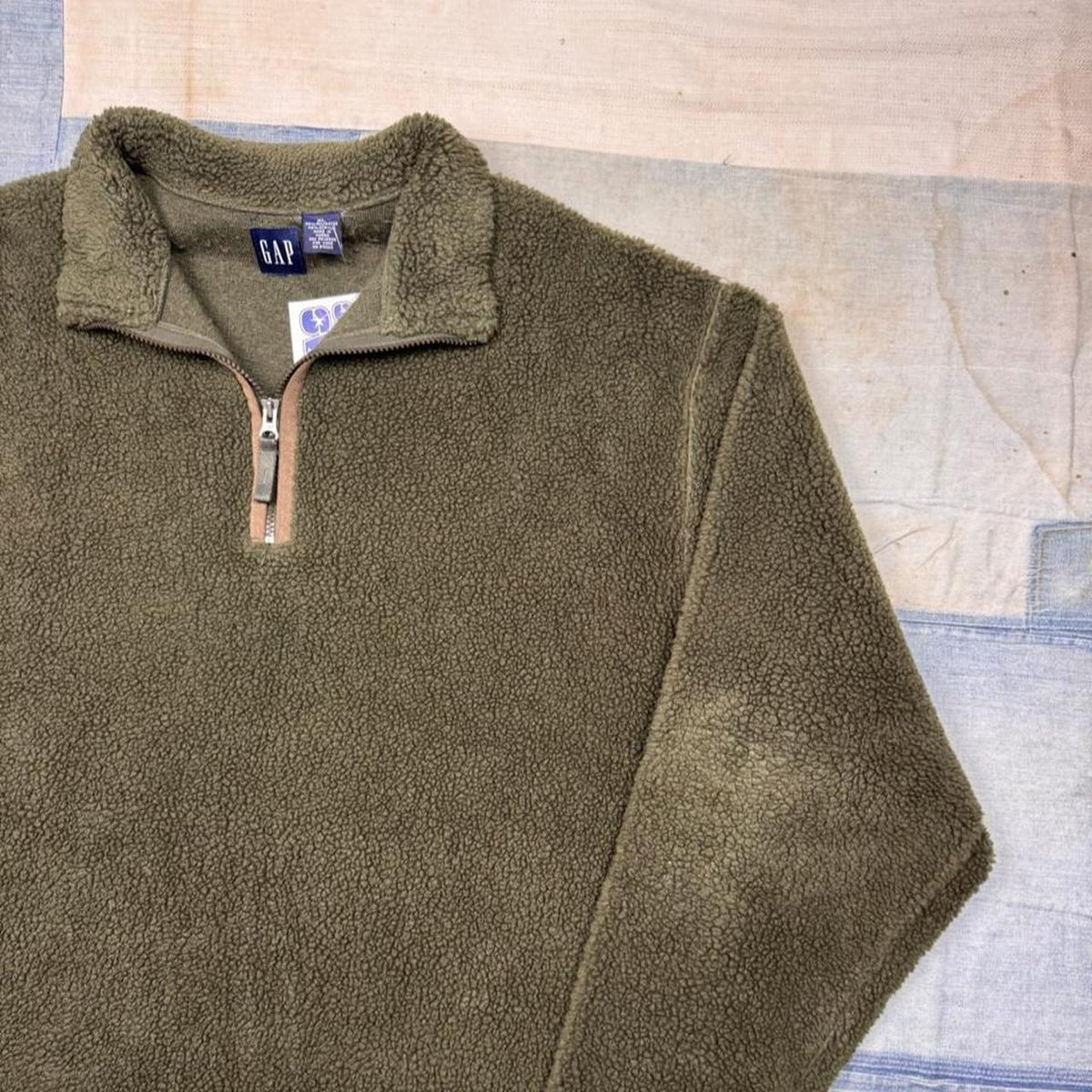 1990s GAP Quarter Zip Sherpa Fleece | XL