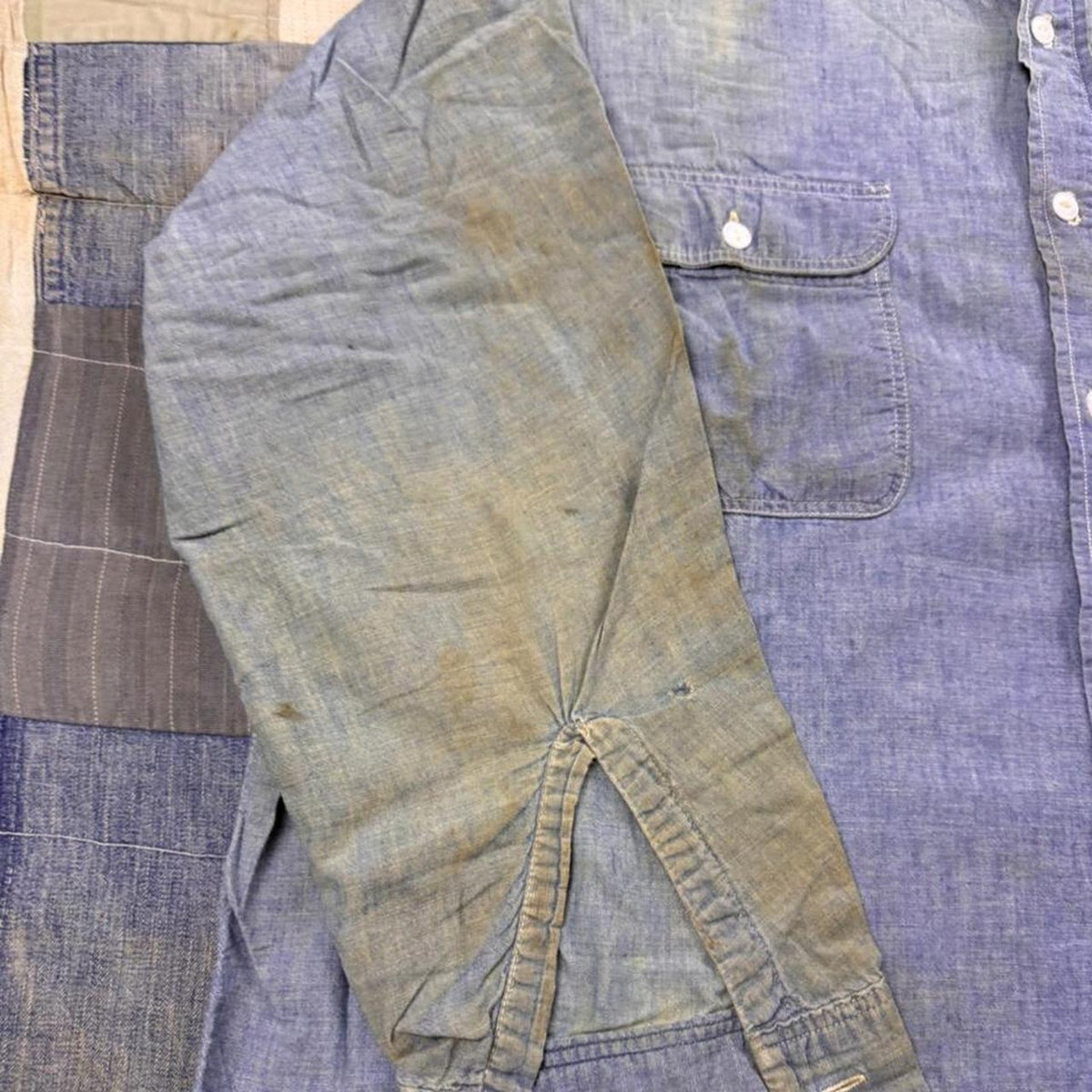 1950s Penneys Big Mac Sanforized Chambray Work Shirt | XL