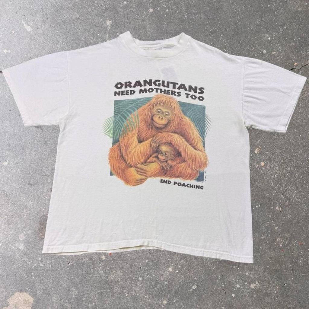 1995 Orangutans Need Mothers Too End Poaching Tee | Large