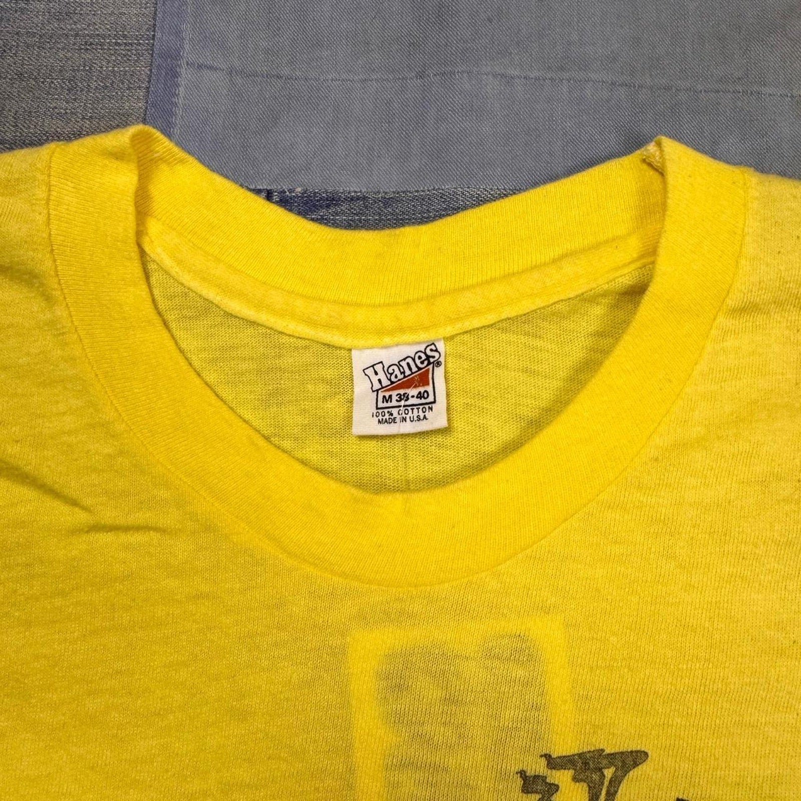 1970s Yellow vintage gumbo festival tee | Large