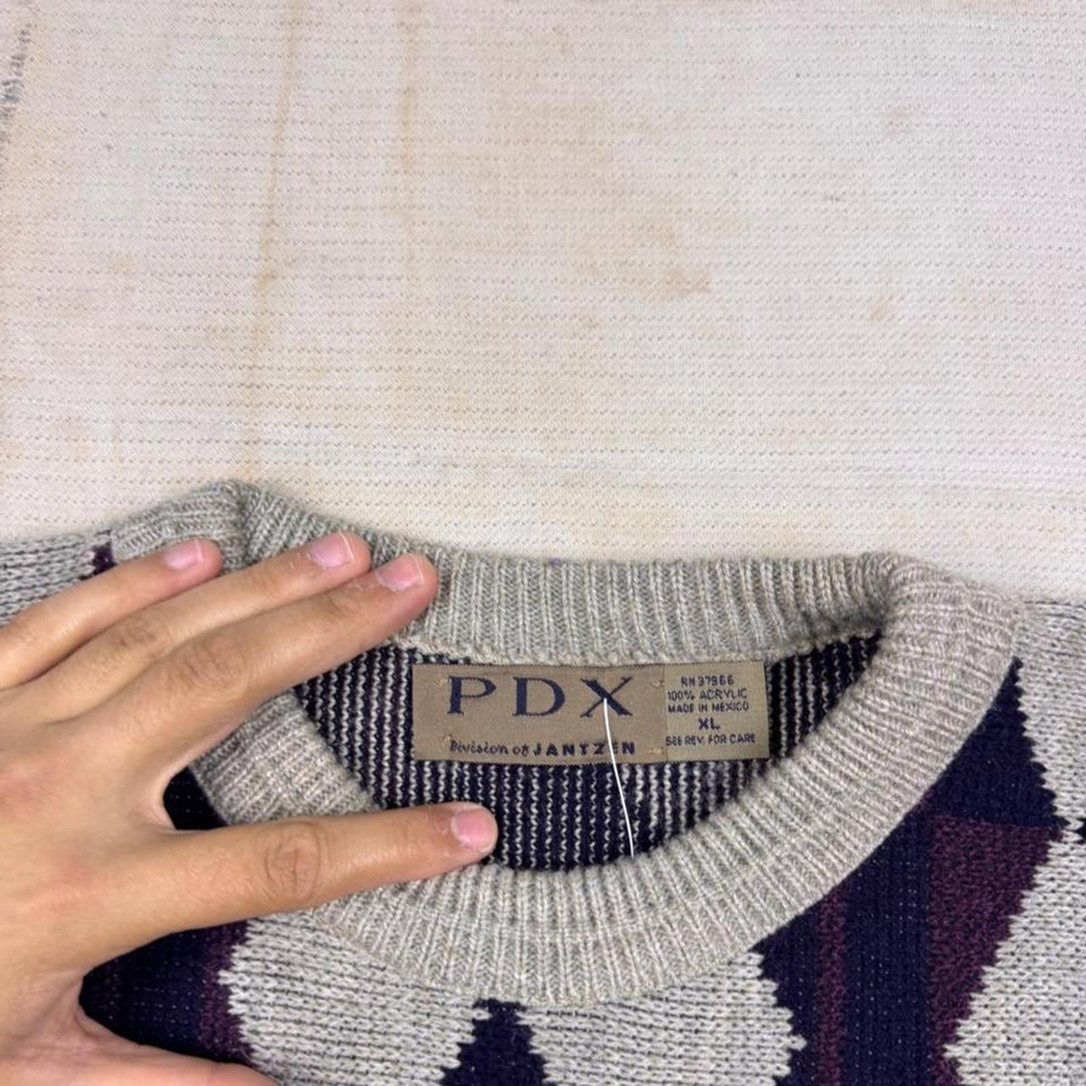 1990s PDX Jantzen Argyle Sweater | XL