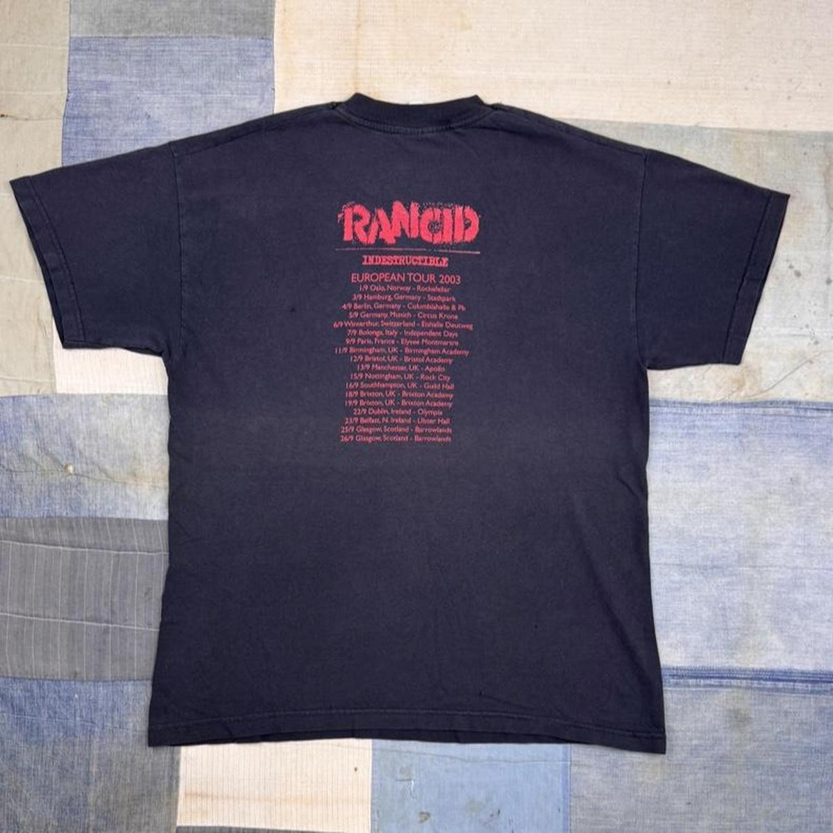 2003 Rancid Indestructible European Tour Punk Band Tee | Large