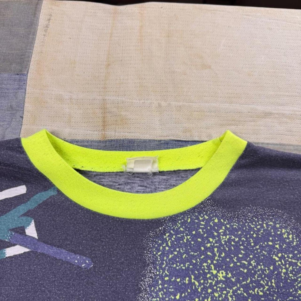 1990s Acquittus Project “CRAZY” All Over Print Tee | XL