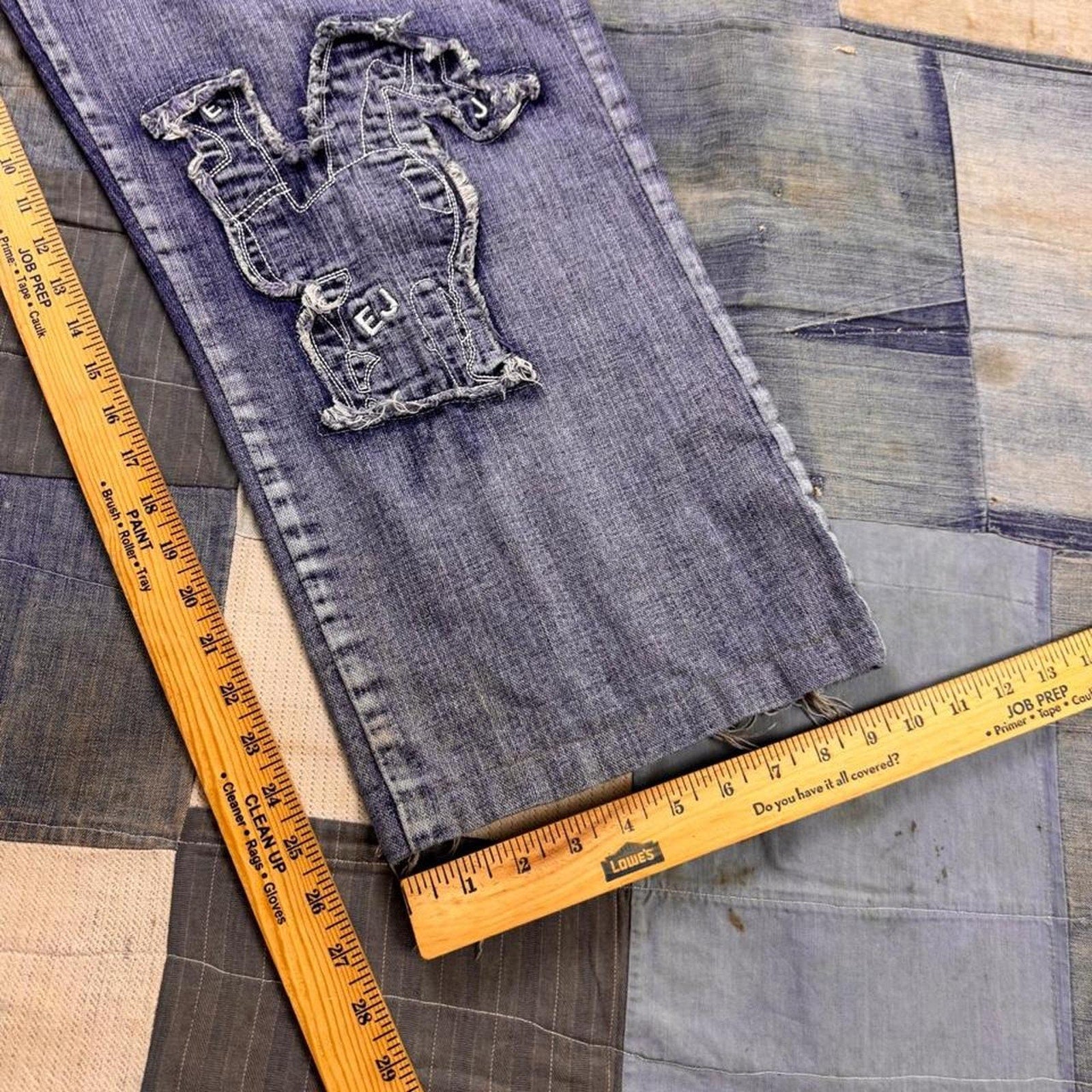2000s Eurgilio Jeans Patchwork Baggy Denim Jeans | 36x26