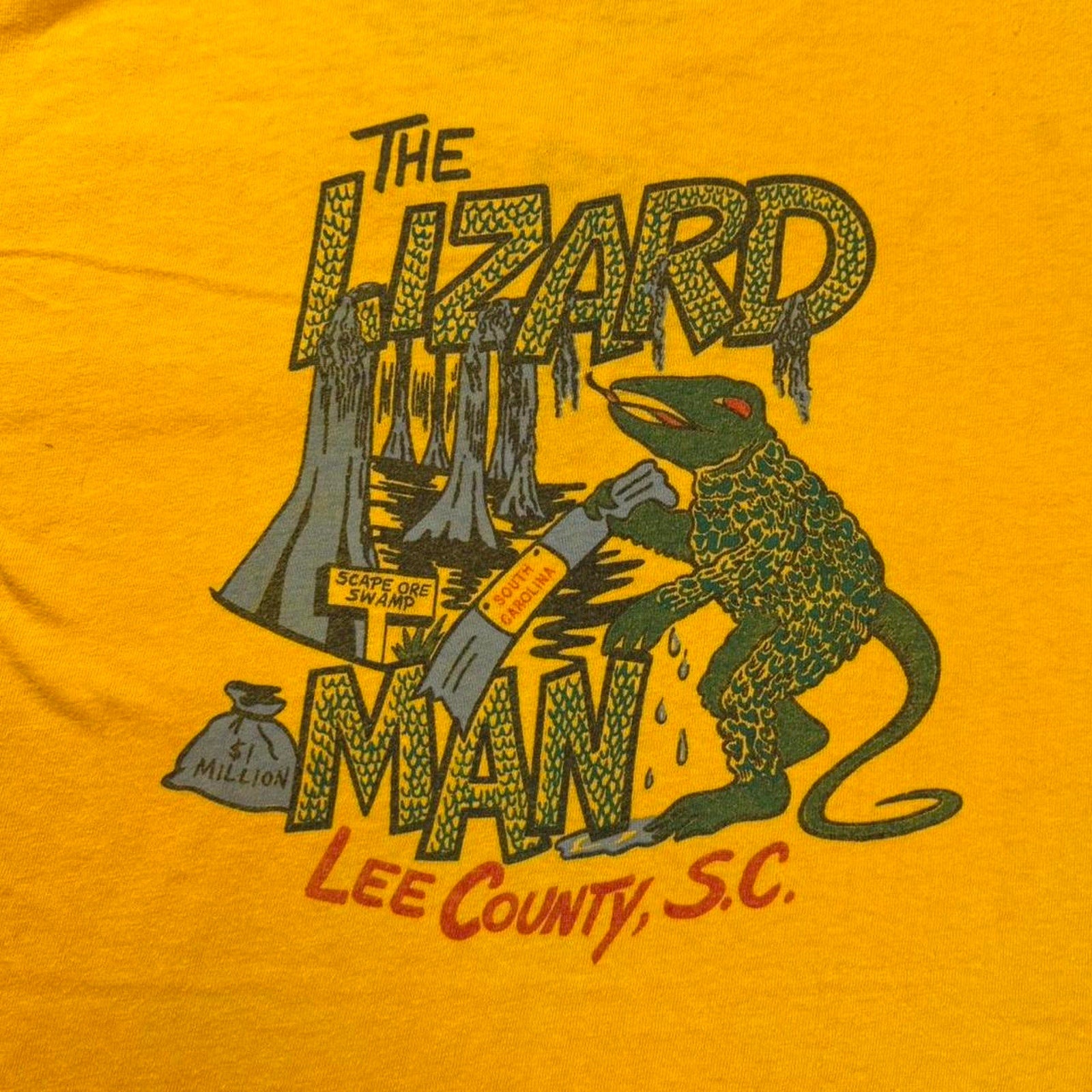 1980s Hanes The Lizard Man Lee County S.C. Cotton T-Shirt : Large