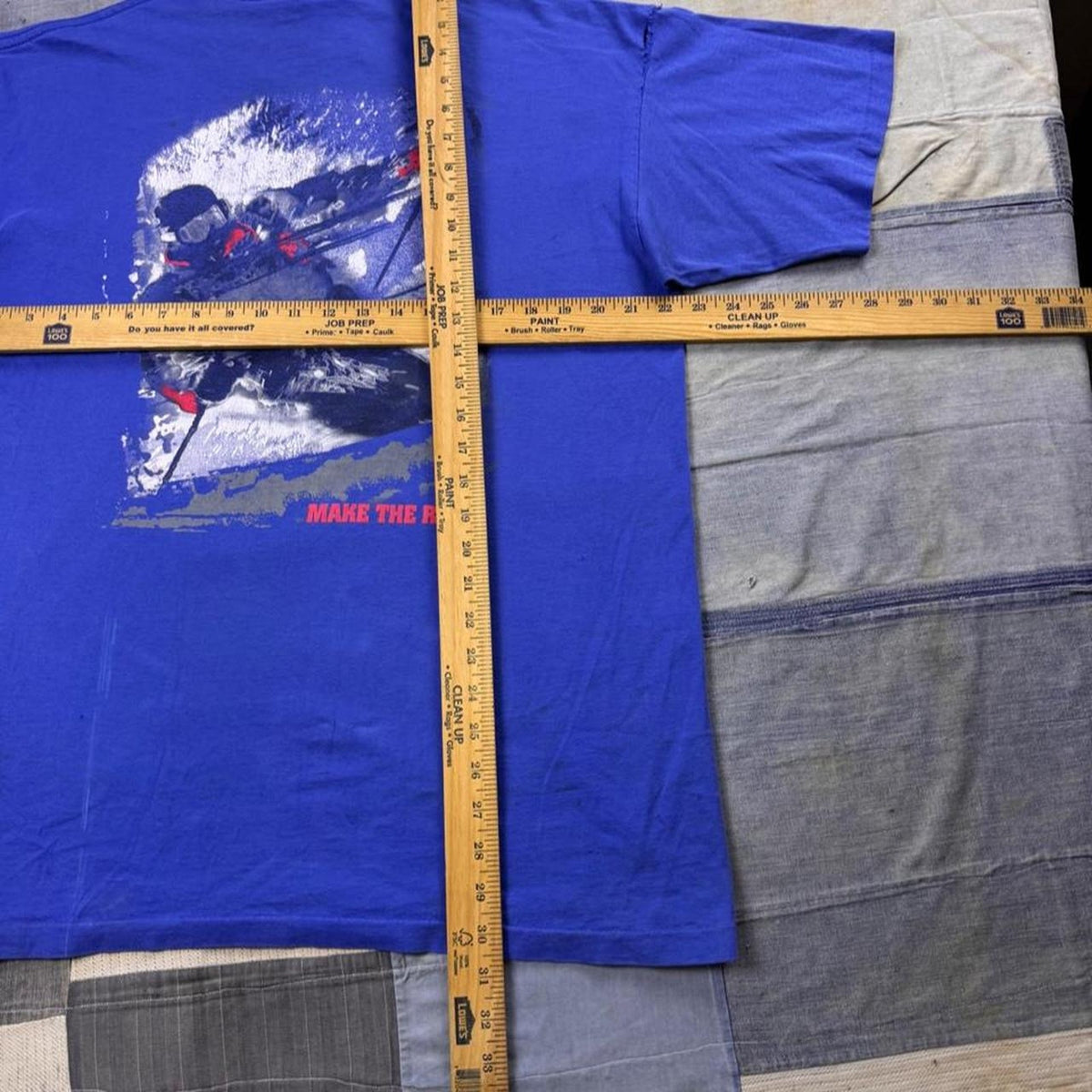 1990s “Make the Run” Ski Graphic Pocket Tee | XL