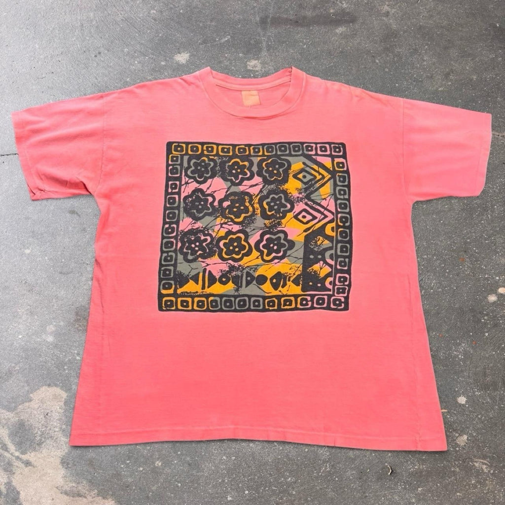 1990s Abstract Floral Graphic Tee | Large