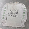 1990s Snoopy Marijuana Weed Leaf Bootleg Long Sleeve Tee | XL