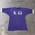 1970s Omega Psi Phi Purple & White Letterman Tee | Medium