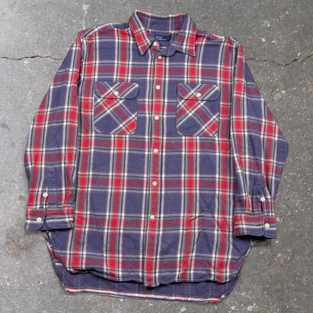 1990s Polo Ralph Lauren Plaid Flannel Shirt | XL