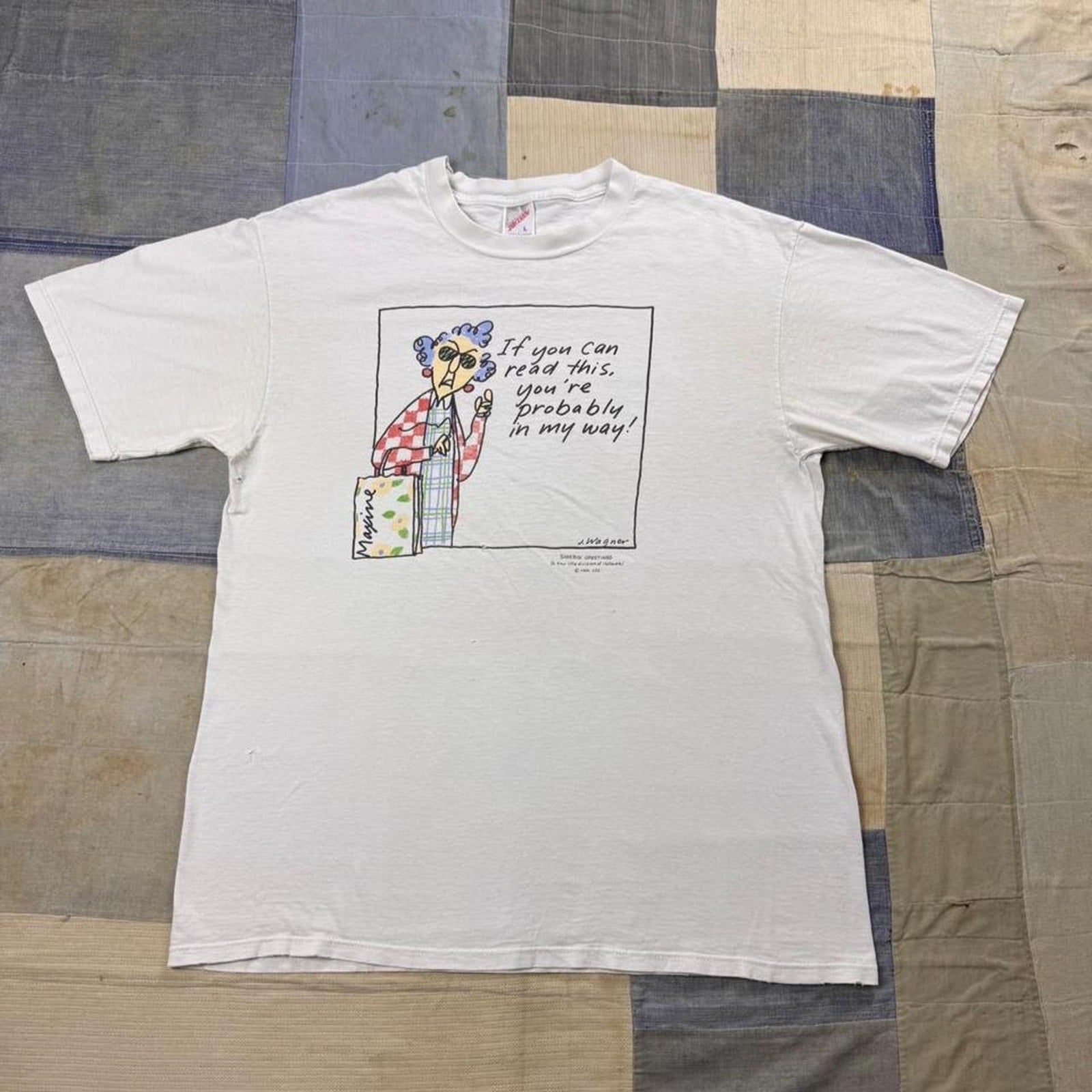 1990s Shoebox Greetings “Probably in My Way” Cartoon Tee | Large