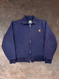 1980s Black Carhartt Double Face Thermal zip up Jacket| Small