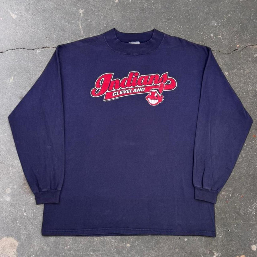 2001 Cleveland Indians Chief Wahoo MLB Long Sleeve Tee | Extra Large