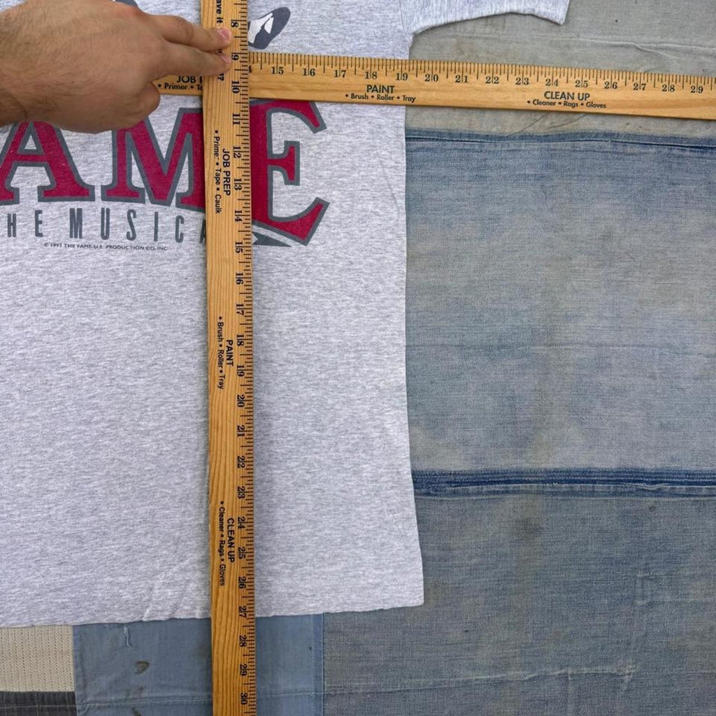1993 Fame The Musical Original Production Graphic Tee Gray Single Stitch | Medium