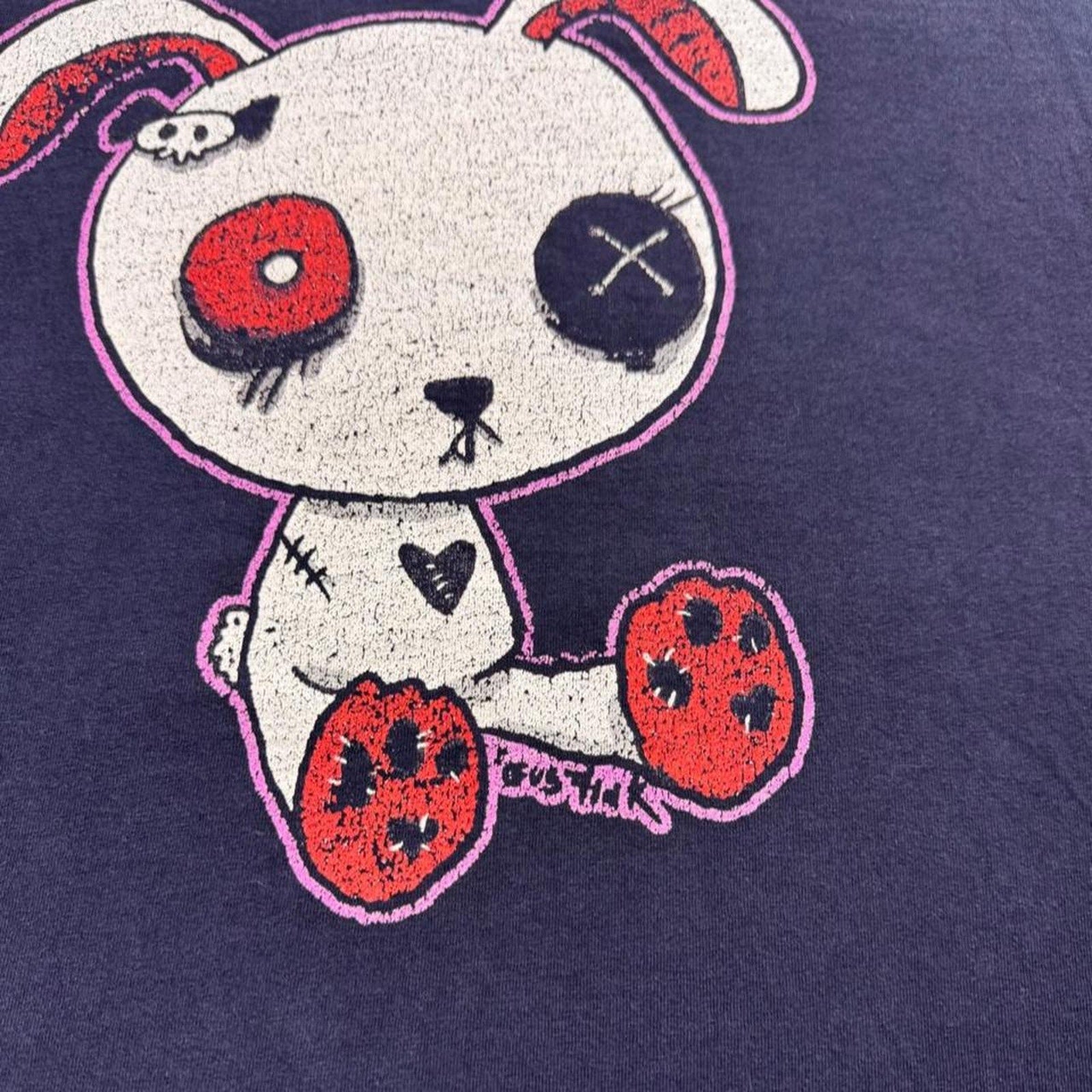 2000s Emo Voodoo Bunny Graphic Tee | Large