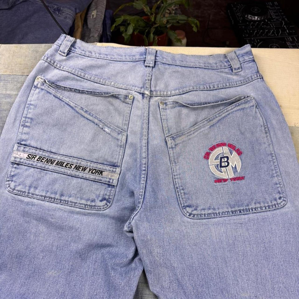 1990s Sir Benni Miles New York Baggy Denim Jeans | 36x31.5