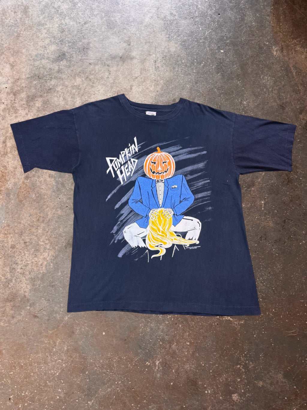 1990s Pumpkin Head Movie Promo Black T Shirt | Large